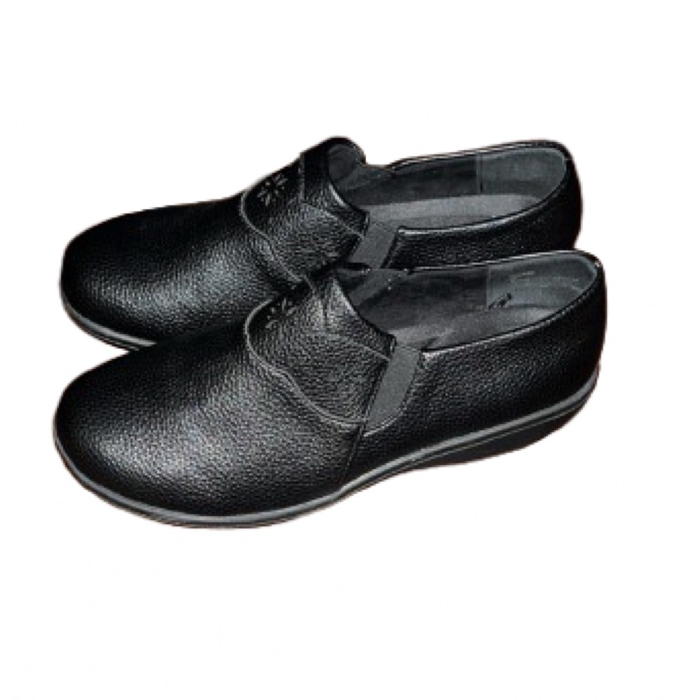 Flex Step Women’s Classic Black Slip-On  Loafers 9W Toni Wide GUC Memory Foam
